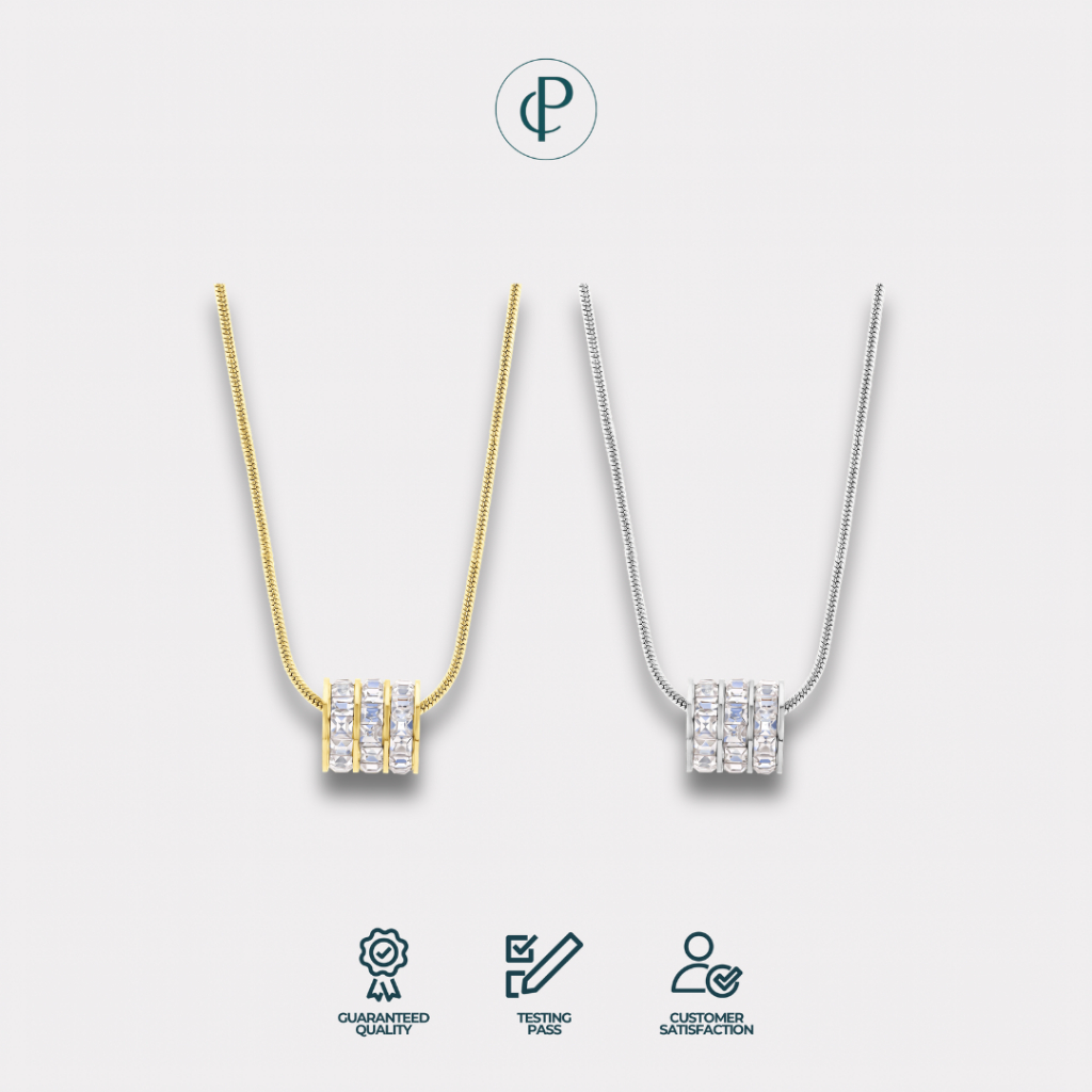 Pam & Co - Elva Liontin Bulat | Liontin Kalung | Liontin Titanium | Kalung Permata