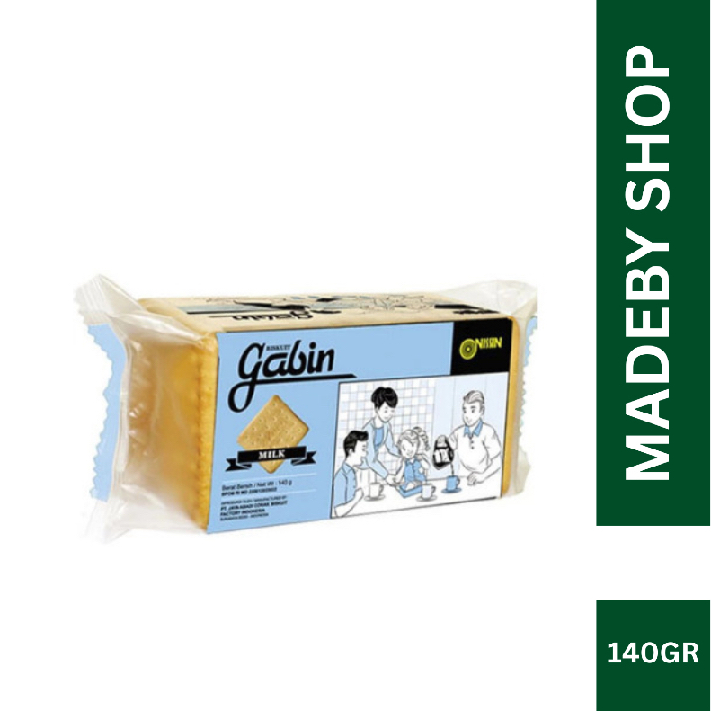 Nissin Gabin Biskuit Susu 140Gr Snack Makanan Ringan Jajanan Cemilan Camilan Pedas Asin Gurih Manis 