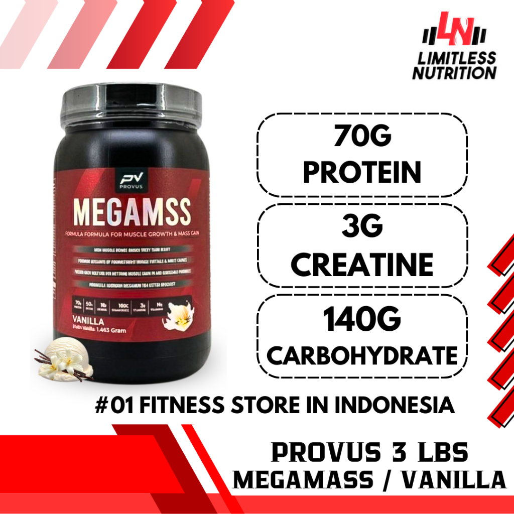 Provus Megamass Gainer 3 LBS Lean Gainer - Susu Penambah Berat Badan 3lbs Mass Gainer