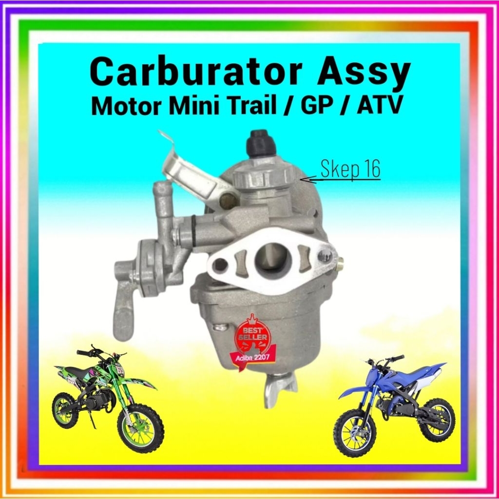 Kaburator motor mini trail skep 16mm Carburator moto GP ATV 49cc 50cc 2 tak - Carburetor - Carbulato