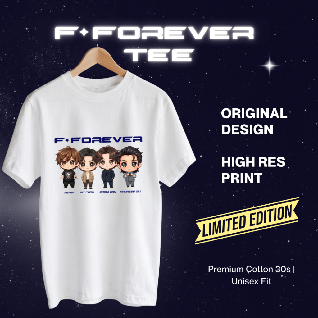 KAOS KONSER F4 FOREVER FFOREVER Jakarta 2026 - Merchandise F4 Konser Jakarta - (Meteor Garden)
