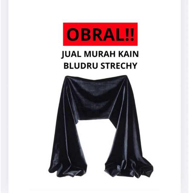 Obral Murah Kain Bludru Strechy Melar Warna Hitam Permeter Murah (KAIN BLUDRU VELVET)