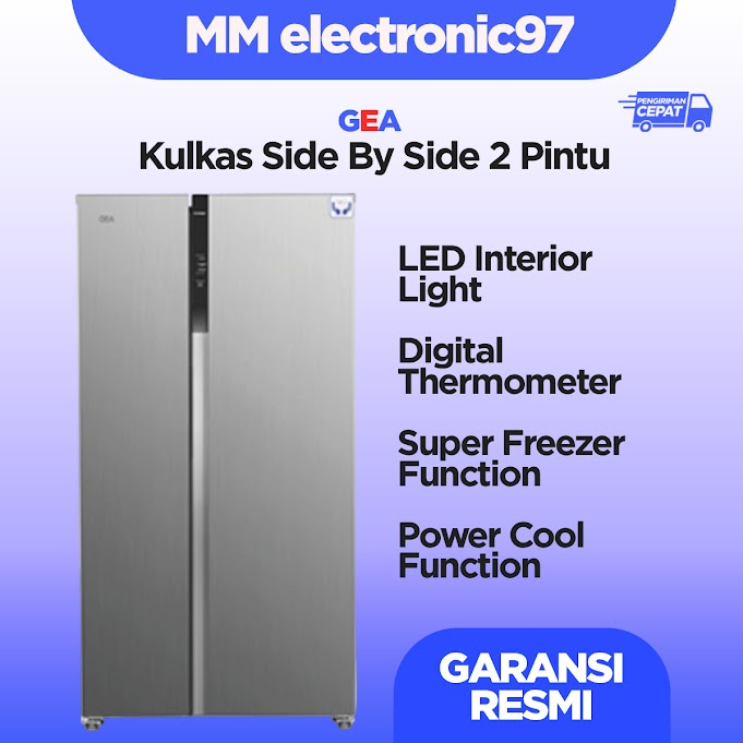 Kulkas GEA side by side 2 pintu G2D-472R INOX / G2D-472R BLACK