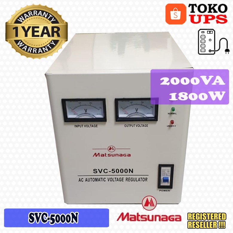 Stabilizer 5000VA Matsunaga SVC5000N 5000VA AVR Stavol Listrik