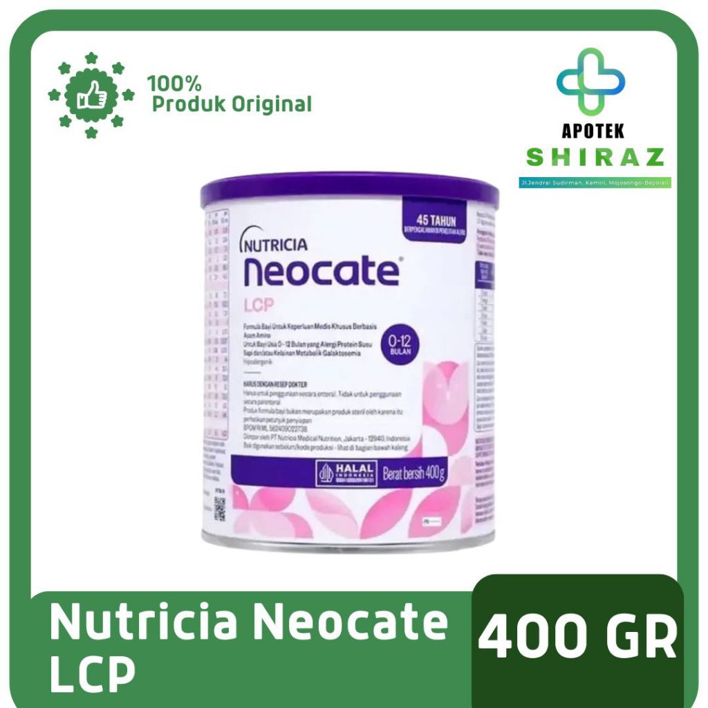 Neocate LCP 400gr - Susu Formula untuk Bayi Alergi Susu Sapi