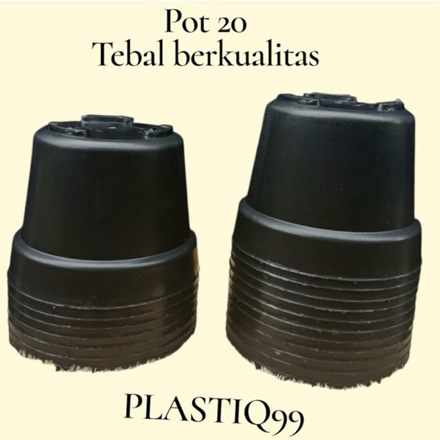 Pot ukuran 20cm  Plastik Hitam /  Tanaman / Bunga
