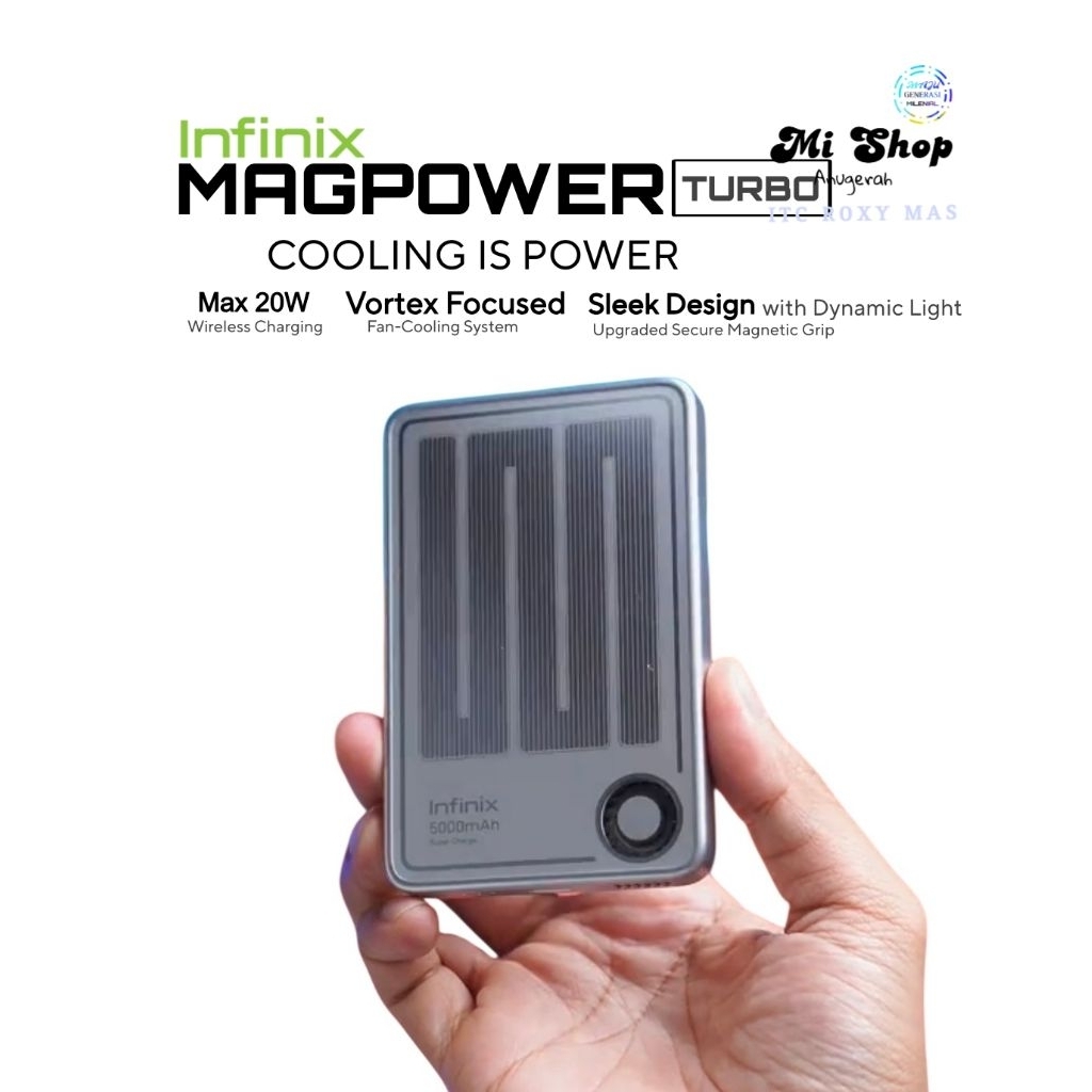 Infinix Magpower Turbo Powerbank 5000mAh Wireless Charging Slim