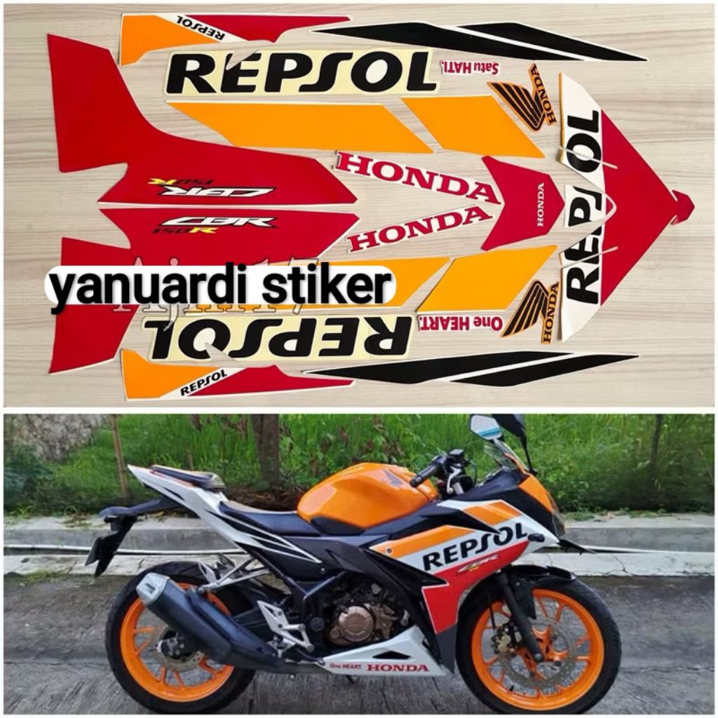 STRIPING STIKER LIST HONDA CBR 150 R TAHUN 2017 2018 REPSOL SERIES STIKER CBR repsol