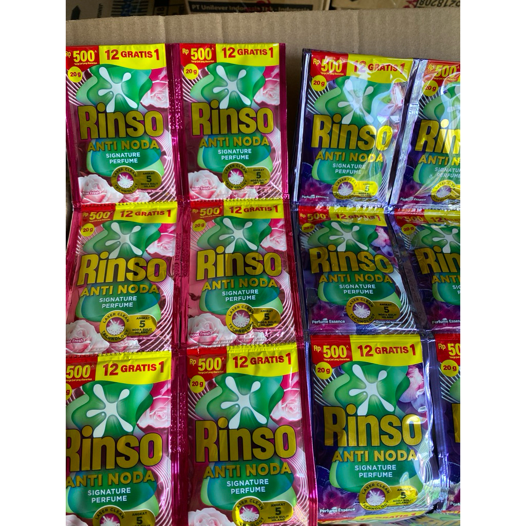 52 Sachet Rinso Cair Anti Noda - Parfum Esensi, 20g, 4 Renceng