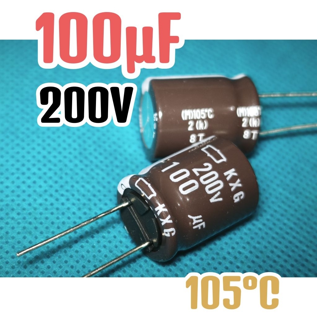 Kapasitor capasitor elko elco 200v 100uf 200v 100 uf 200 v 200volt 100uF ORIGINAL