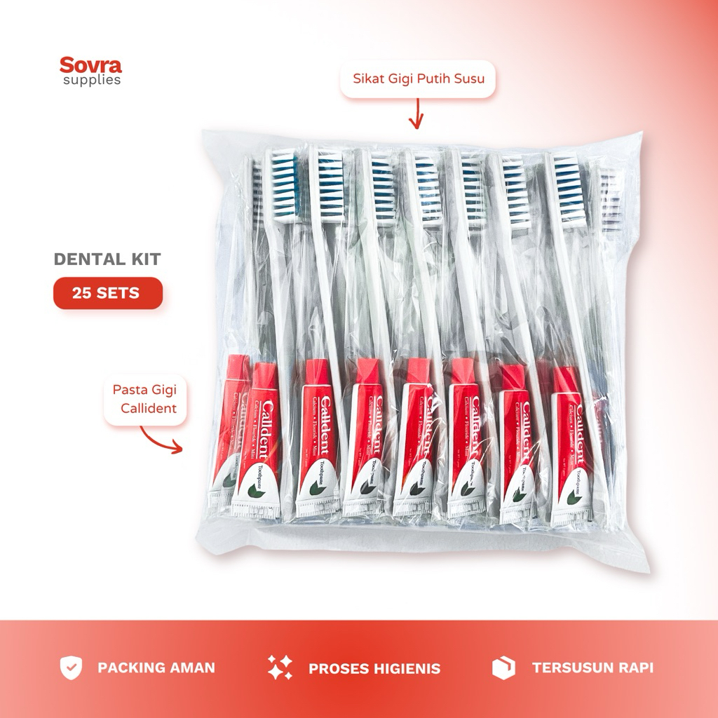 Sikat Gigi Hotel | Dental Kit Set | Amenities Hotel RS | 25 set dental kit