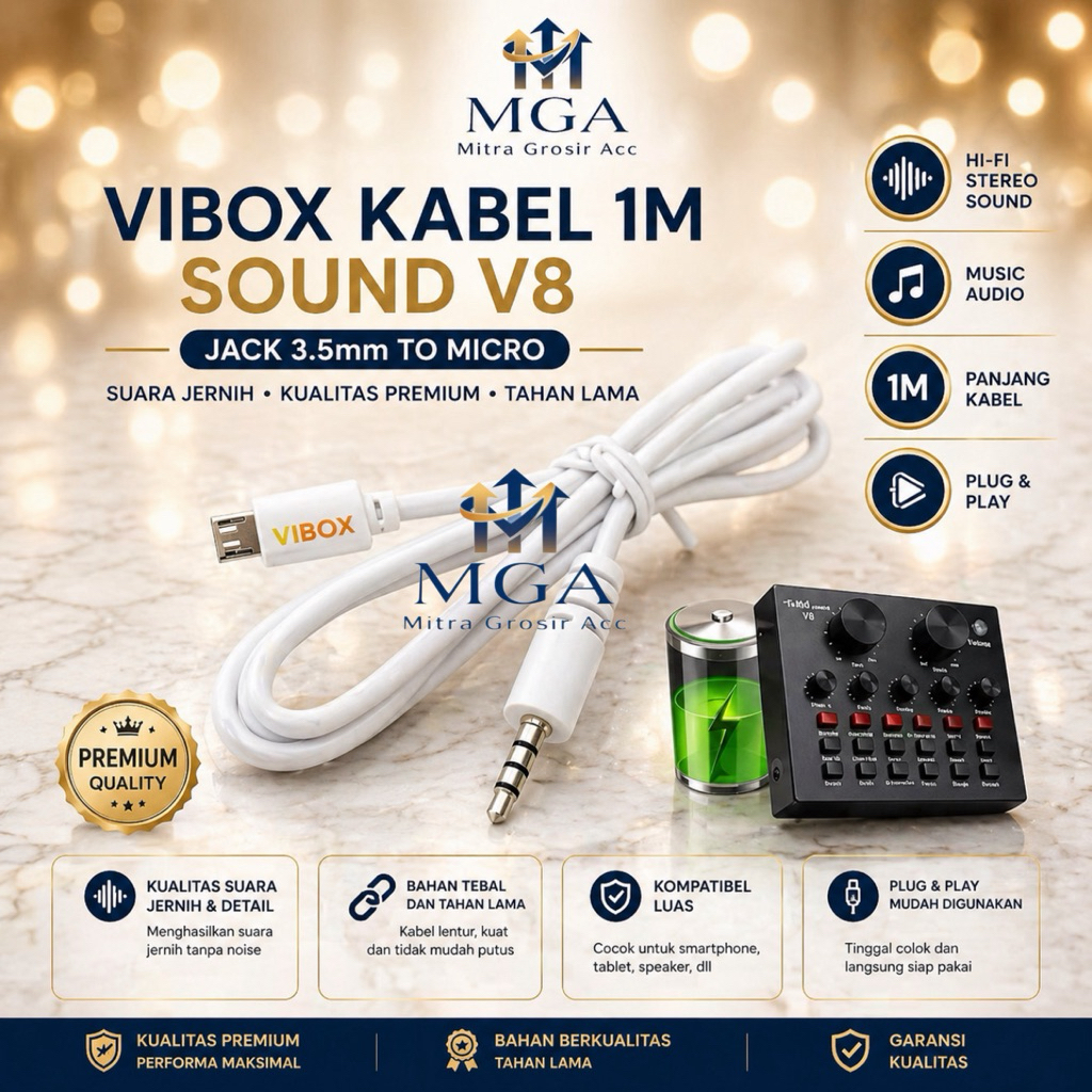 MGA - Kabel Sound Card V8 1Meter Multifungsi Kabel Sound Card Micro 1Meter