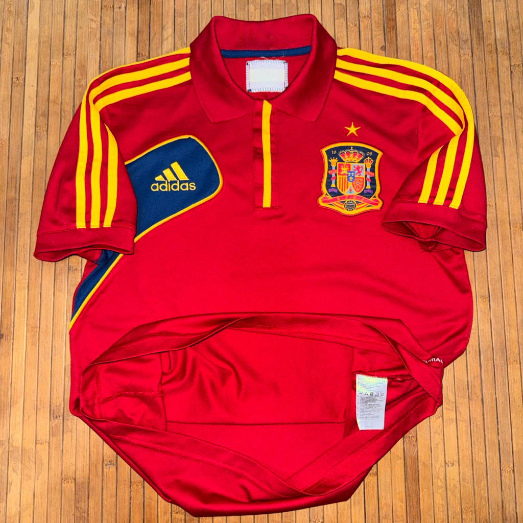 ADIDAS SPANYOL 2011/2012 HIDDEN BUTTON JERSEY SHORT SLEEVE POLO SHIRT