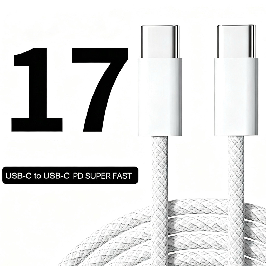Kabel Data Anyaman Body Type-C ke Type-C 1 Meter – Fast Charging