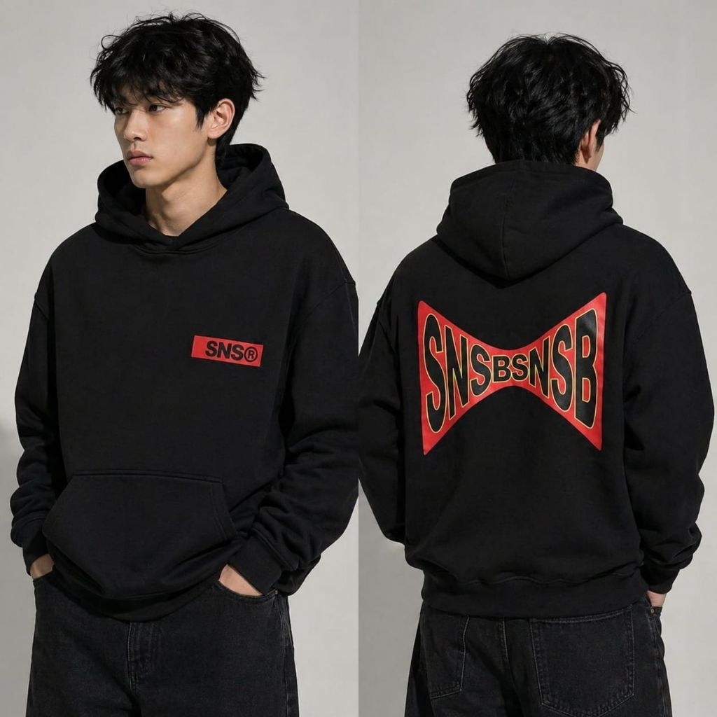 Sweater Hoodie Boxy SNSB STROM Oversize Unisex Pria Wanita Cod
