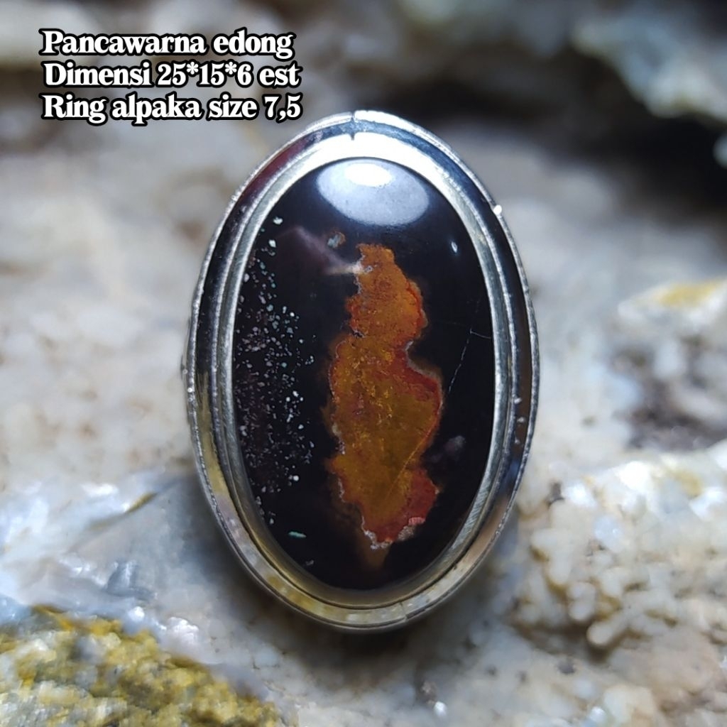 (TERMURAH) Cincin Batu Akik Pancawarna Garut Edong