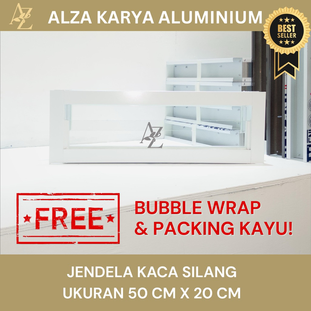 KACA ZIG ZAG Aluminium Model Minimalis 50 X 20 CM / KACA SILANG  Boven uk 50 X 20 CM | Ventilasi Dap