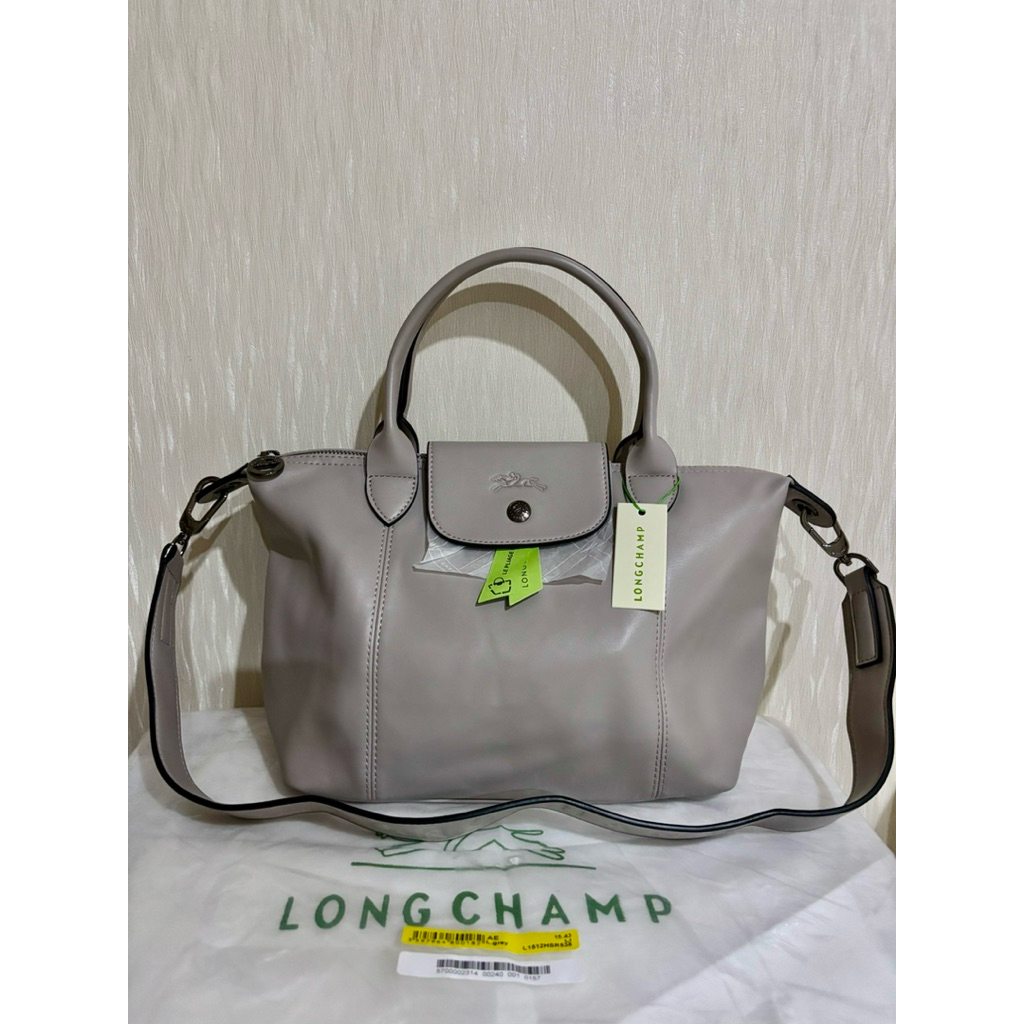 Sling Bag Cuir Hobo Medium (Light Grey)