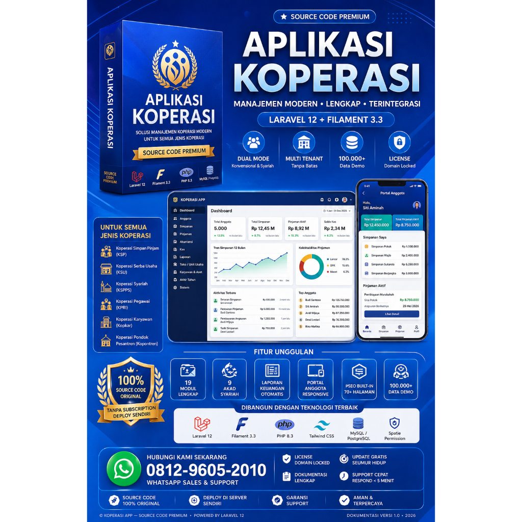 APLIKASI KOPERASI SYARIAH & KONVENSIONAL SOURCE CODE SIAP BISNIS