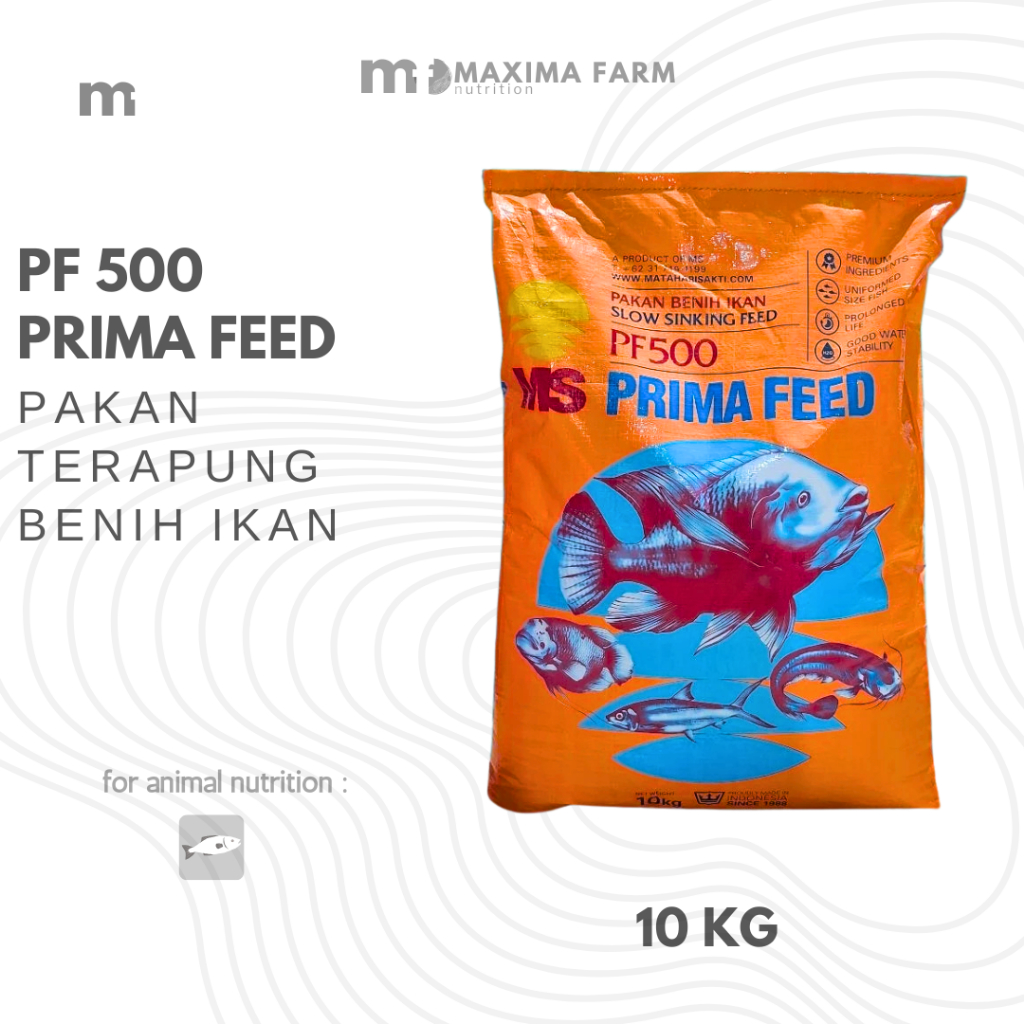 Pakan Bibit Ikan Prima Feed PF500  1 Karung 10KG PF128 PF500 PF800 PF1000