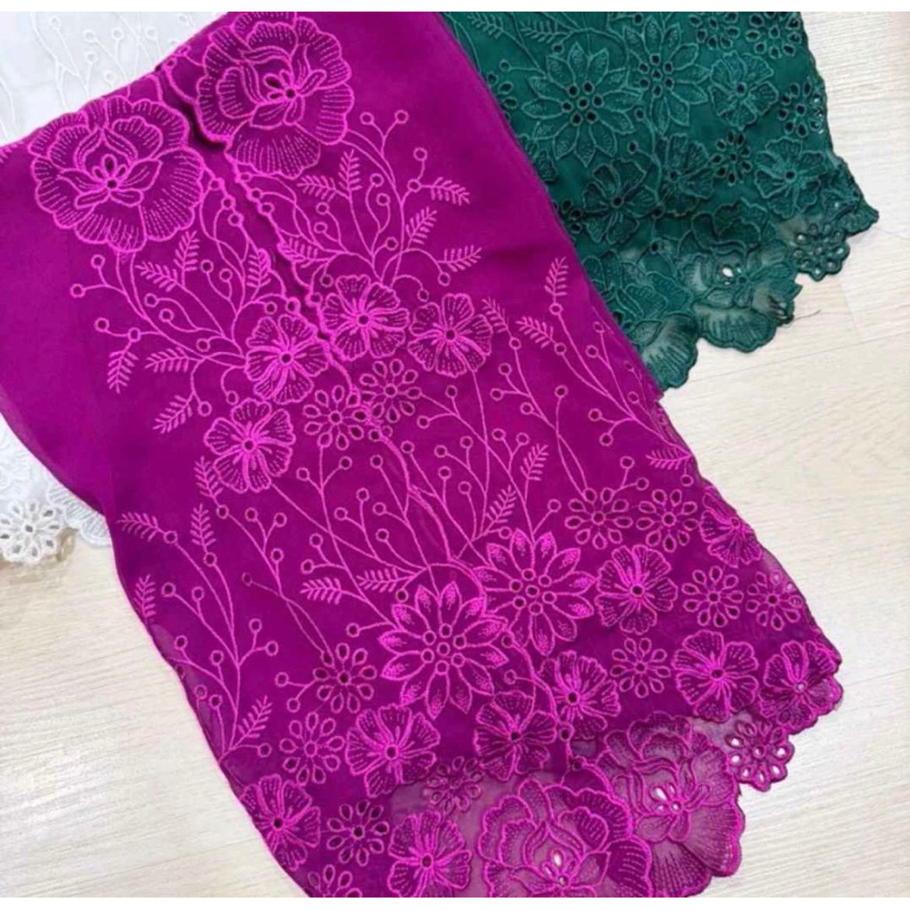 kain kebaya bordiran premium bunga / kain kebaya bordiran bunga motif terbaru