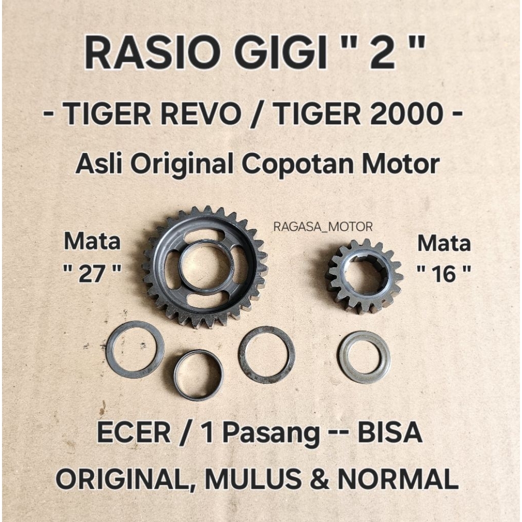 Rasio Transmisi GIGI 2 Set Lawan as Kopling Mata 16/27 TIGER REVO TIGER 2000 Original Ori Asli copot