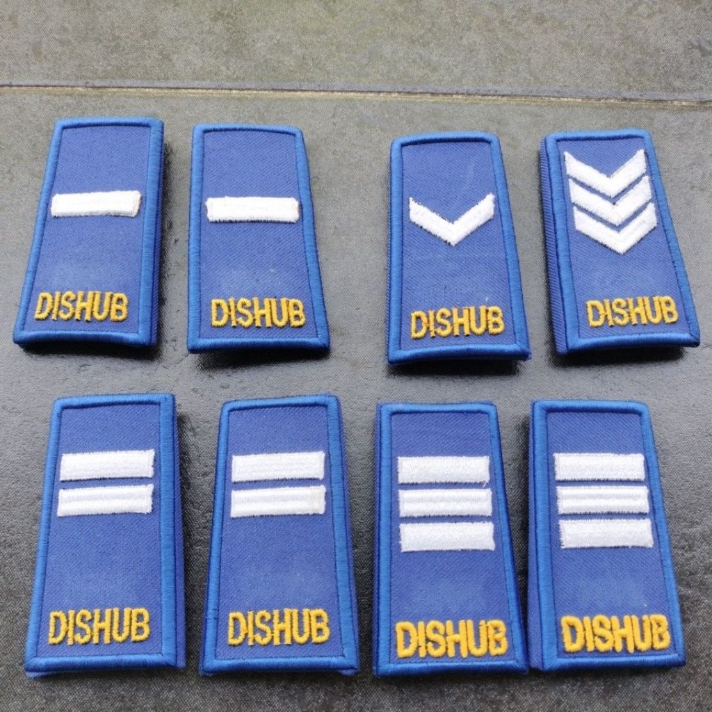 Pangkat dishub bordir putih/pangkat dishub V3 putih/pdh dishub p3k