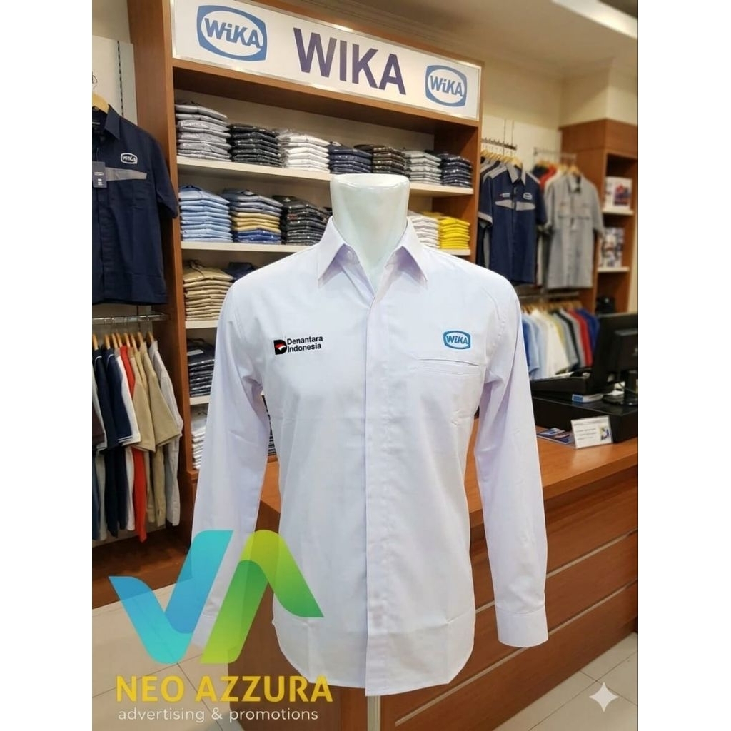 Kemeja DANANTARA PT WIKA lengan panjang seragam kerja PT WIkA  pria | polos & formal