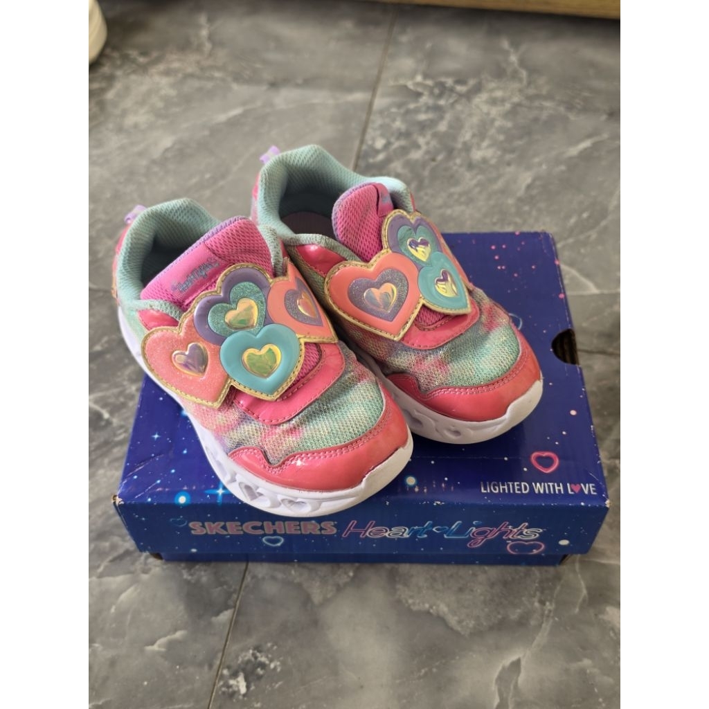 preloved sepatu sneakers skechers heartlight Original anak perempuan sepatu balita anak
