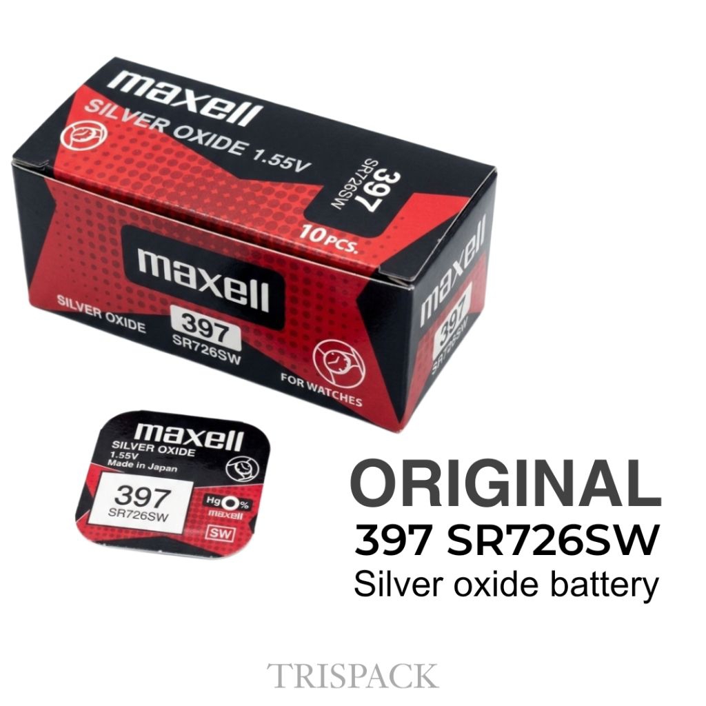 Baterai Maxell 397 SR726SW 1.55 volt Original Awet Tahan Lama Untuk Jam Tangan