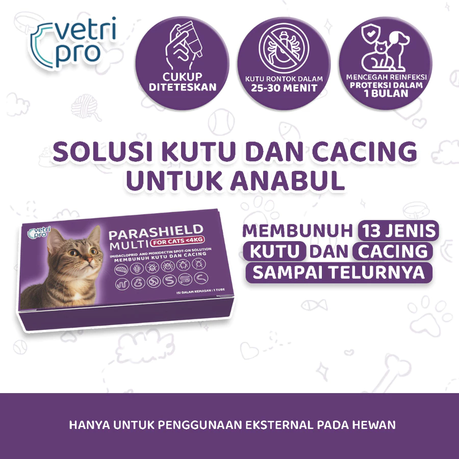 OBAT KUTU KUCING PALING AMPUH – VETRIPRO PARASHIELD | ANTI KUTU, JAMUR, TUNGAU, SCABIES | OBAT KULIT