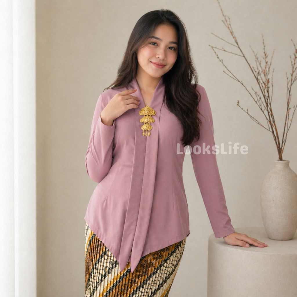 kebaya kutubaru modern dan kartini polos nyaman kebaya polos pernikahan kebaya polos cokelat kebaya 