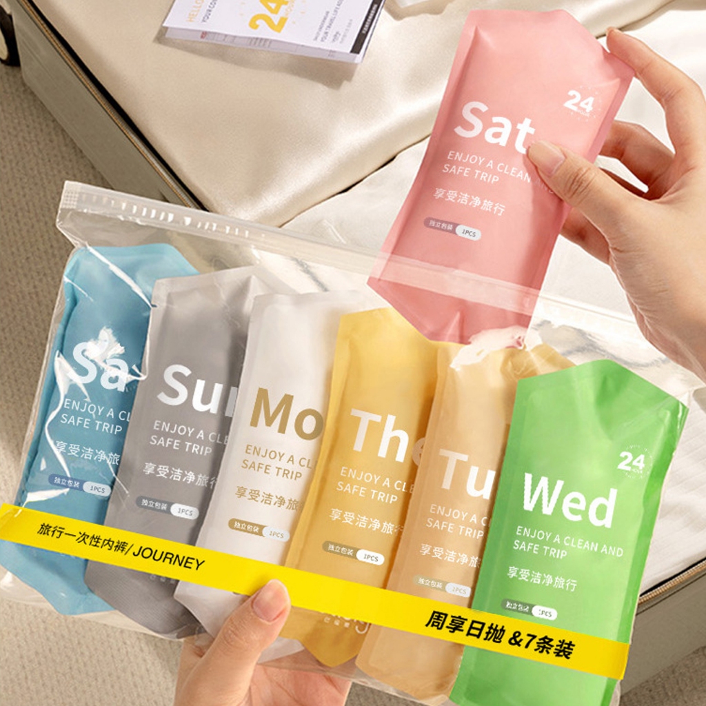 Celana Dalam Wanita CD Sekali Pakai Isi 7 Pcs | CD Disposable Katun | CD Wanita Travel celana dalam 