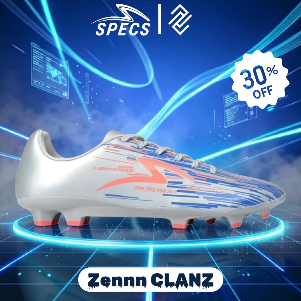 Sepatu Bola Specs Lightspeed Reborn FG - Desain Klasik, Warna Putih Magnifico, Outsole Ringan