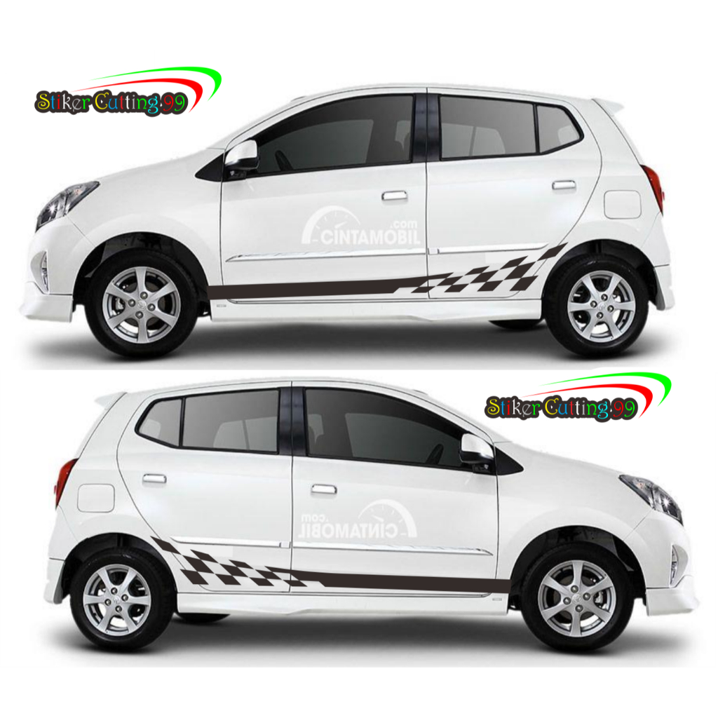 Stiker Mobil Agya Sporty Variasi Body Samping Ayla Minimalis