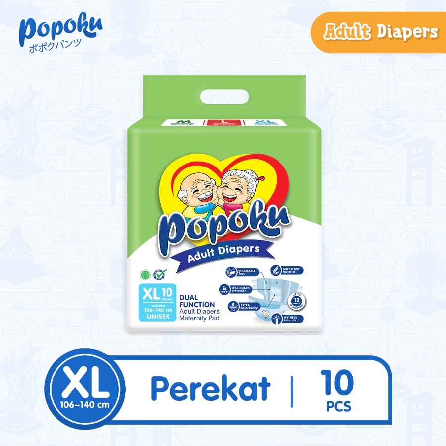 POPOKU Popok Dewasa Perekat Ukuran XL (POPOKU Adult)