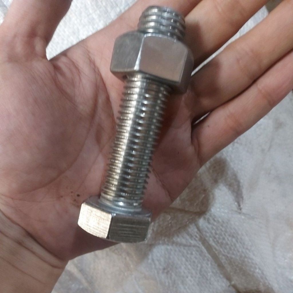 Baut Mur Stainless M20x80 Full Thread Stainless Steel SS304 Kunci 30