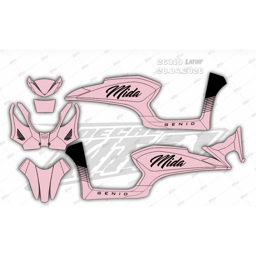 Decal stiker Honda Genio Motif Pink Minimalis D-U5-011