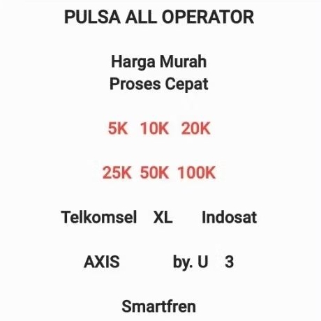 PULSA ALL OPERATOR HARGA TERJANGKAU READY 24 JAM
