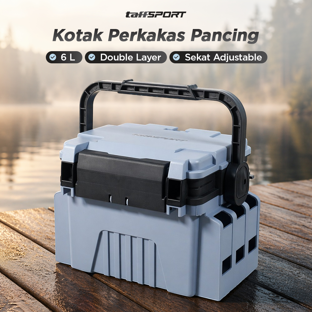 Kotak Perkakas Pancing Fishing Tackle Box Double Layer Hard Box