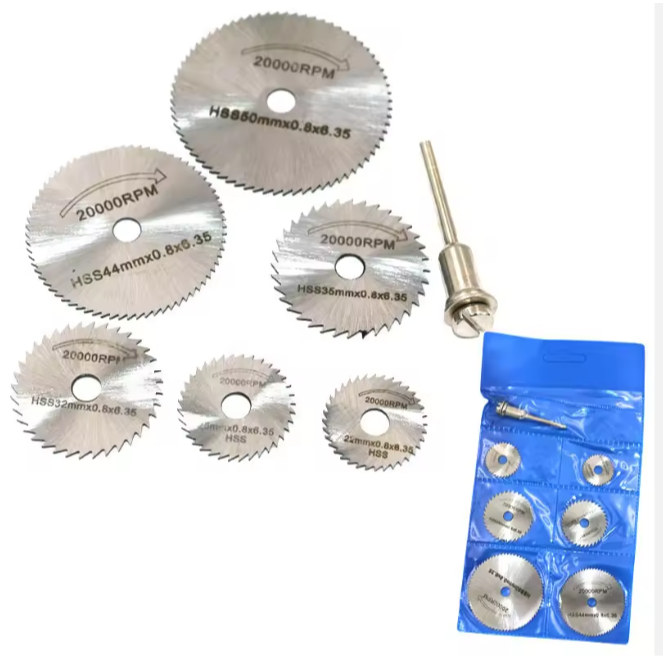 Mini Grinder Set 7IN1 Mata Gergaji+Batang Alat Potong Kayu 6MM