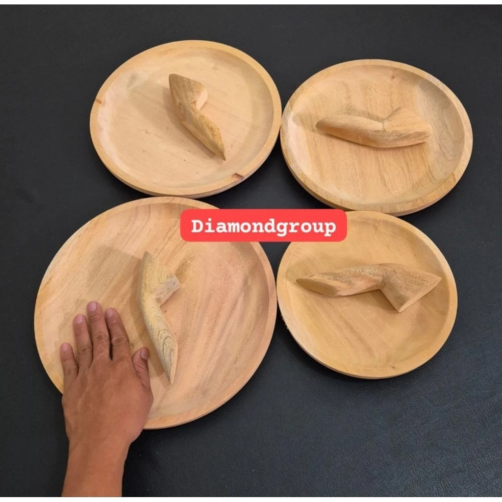 COBEK KAYU SIZE BESAR / COBEK KAYU MURAH SATU SET DENGAN ULEG SEDANG BARU SIZE 24 26 28 30 CM