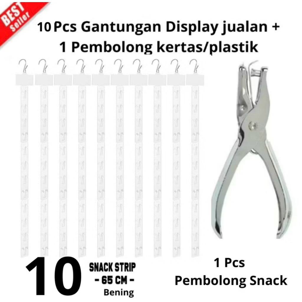 Pembolong + Gantungan Display Makanan Ringan Snack Jualan
