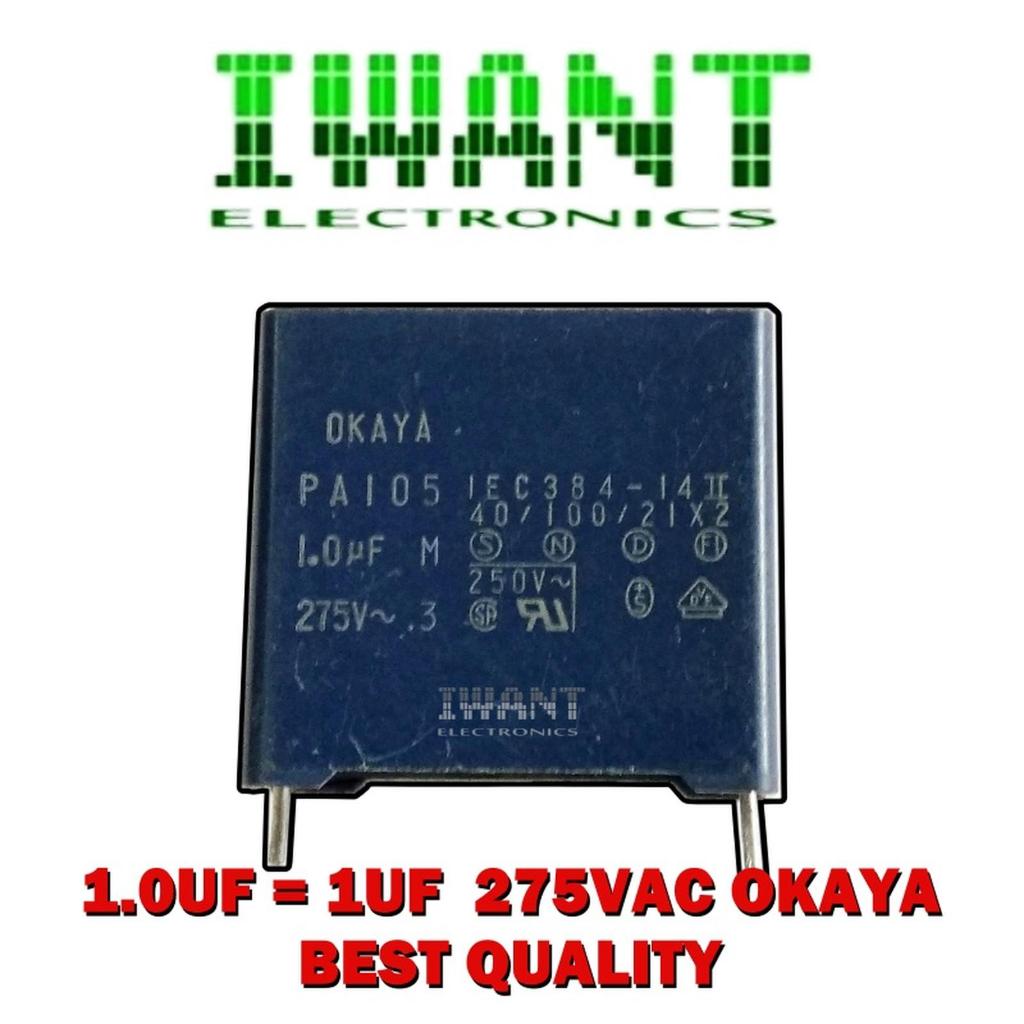 KAPASITOR MKT MKP 1UF 275 VAC OKAYA BEST QUALITY MKT 1UF 275V 1.0UF CAPASITOR 105 1uf 275V