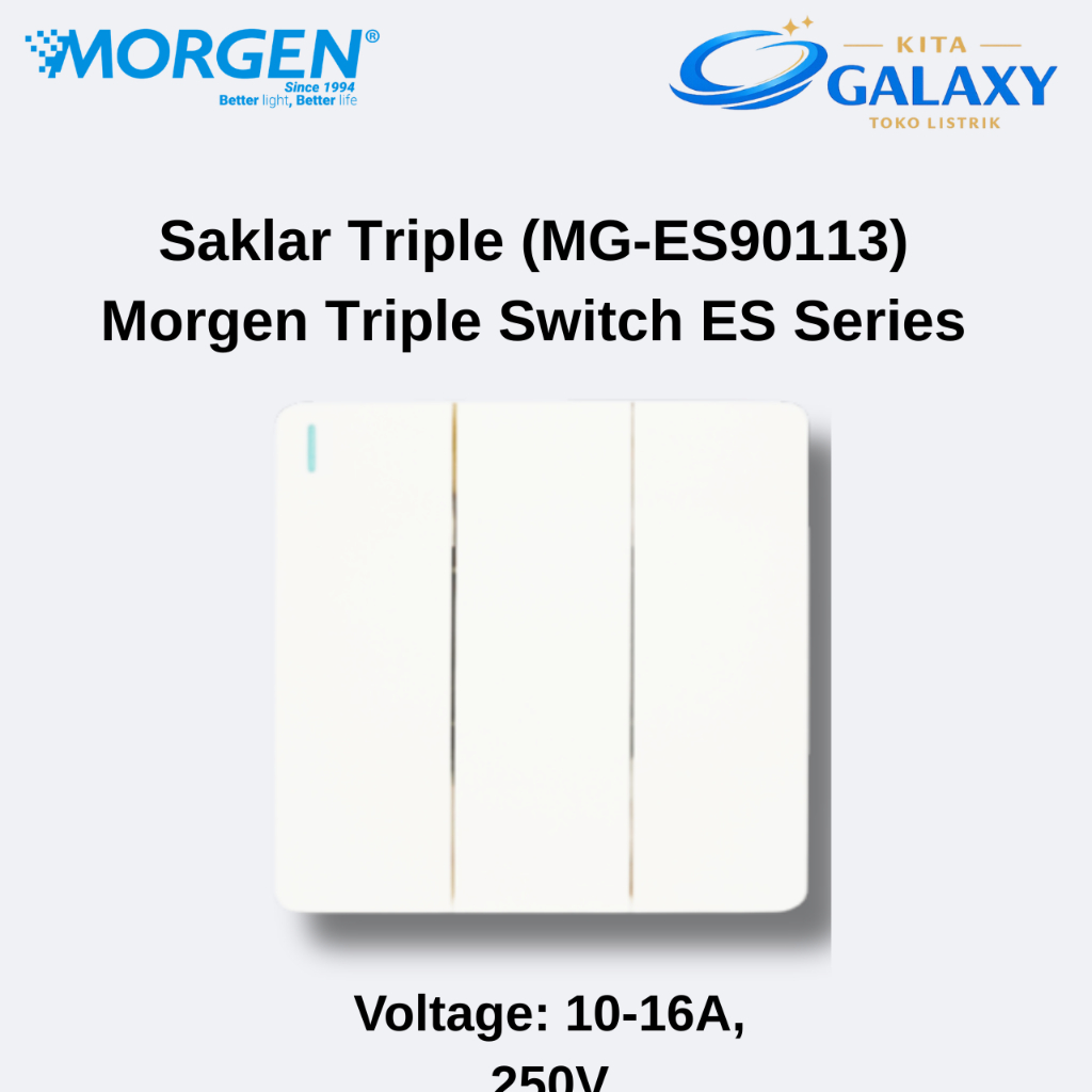 Morgen - Saklar Triple (MG-ES90113) / Saklar Lampu