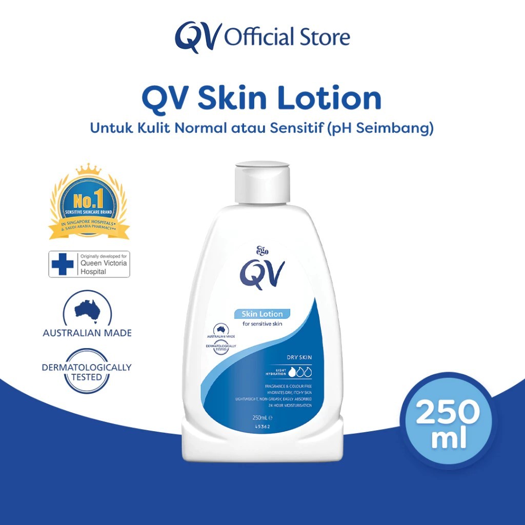 PERA455 LOTION QV SKIN LOTION 250 ML BODY LOTION KULIT SENSITIF ed 8/2028