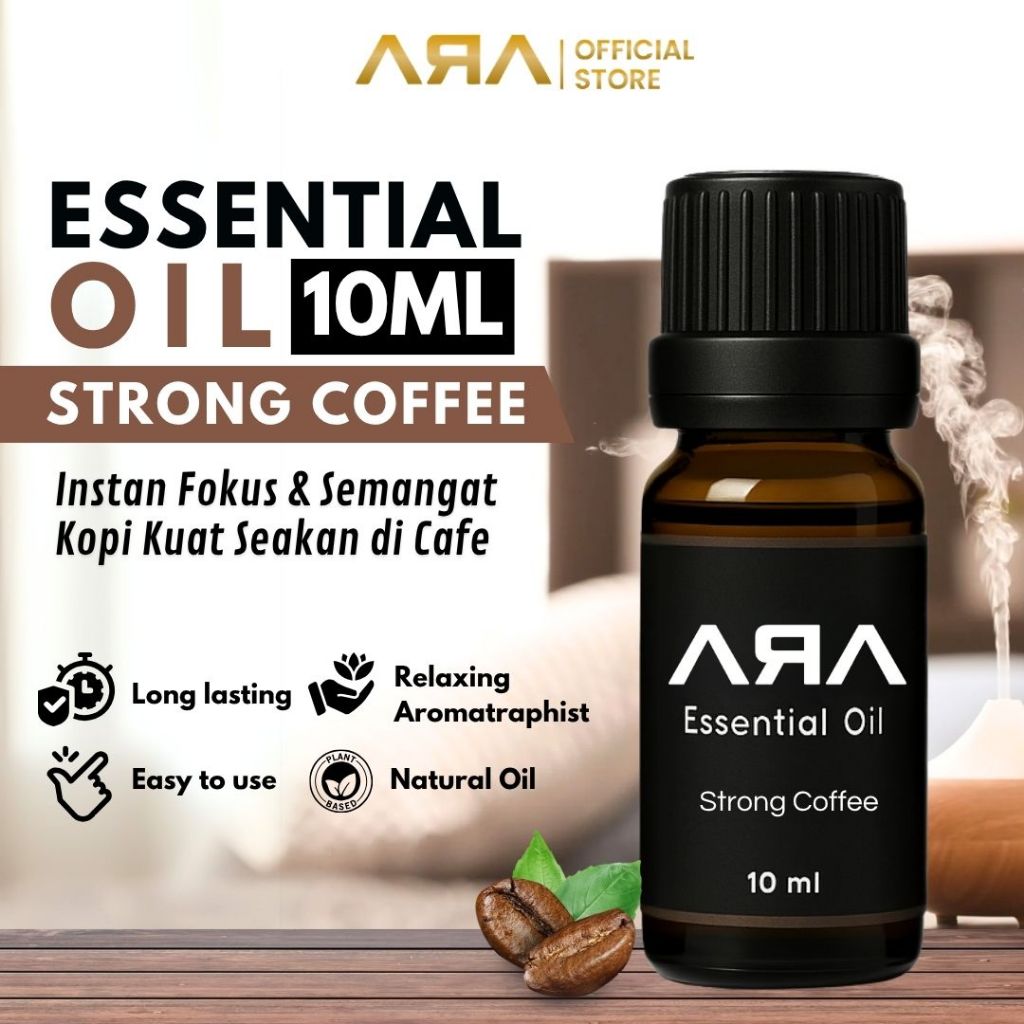 Essential Oil Strong Coffee 10ml by ARA untuk Humidifier Diffuser Aroma Kopi Pekat Bold Tahan Lama