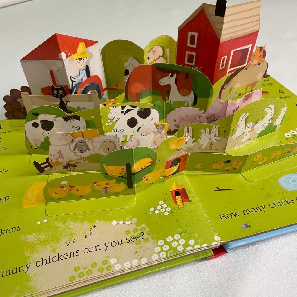 Buku anak POP UP book busy farm preloved