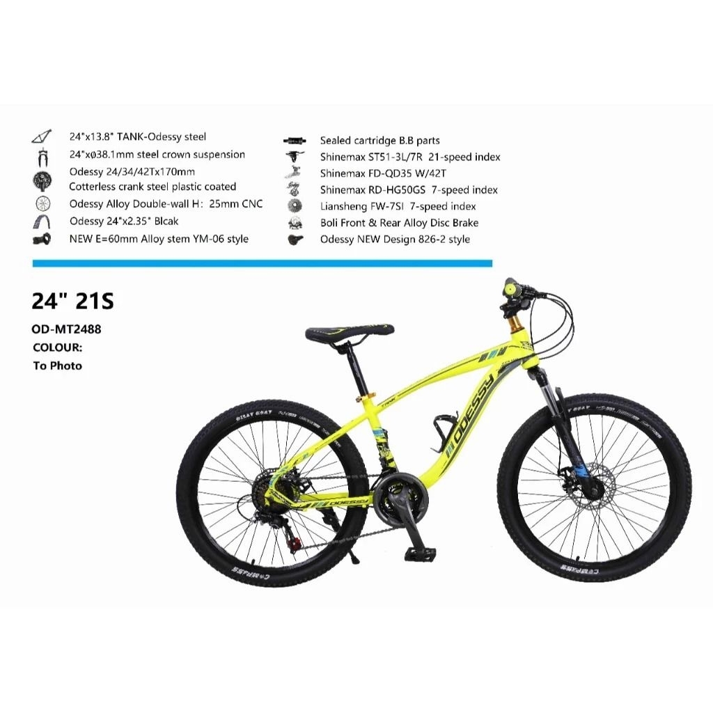 Sepeda Gunung MTB 24 inch Odessy TANK New 21 Speed Sepeda gunung murah