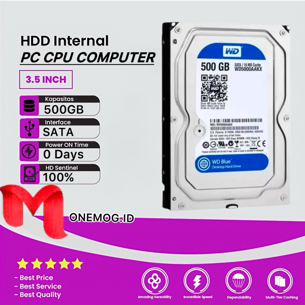 Hardisk Internal 500GB WD Blue Sata 3.5 Baru Promo Hardisk 500GB For Pc Cpu Computer